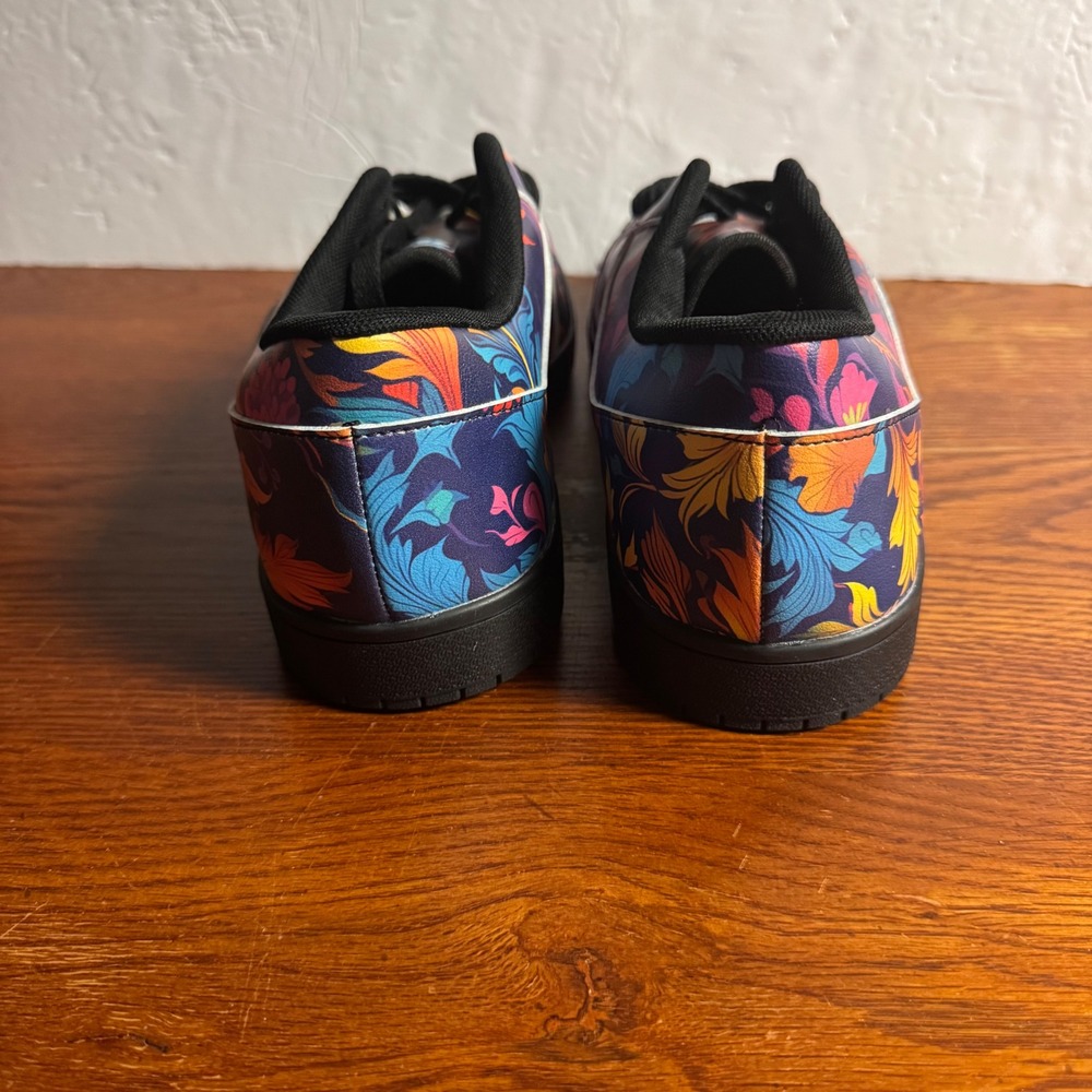 ZSZ Zone Mens Floral Botanical Print Low Top Sneakers Multi Color Size 46 US 12 - Picture 4 of 7